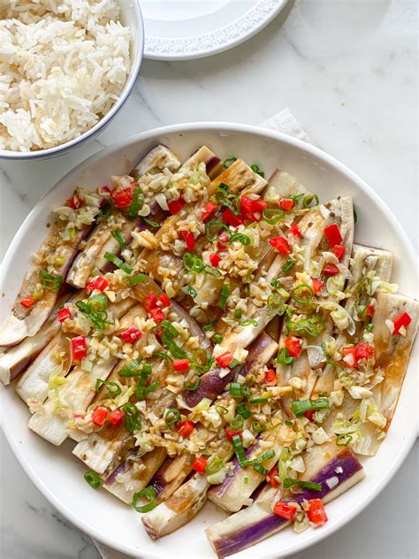 Steamed Eggplant With Garlic Sauce Cook With Dana