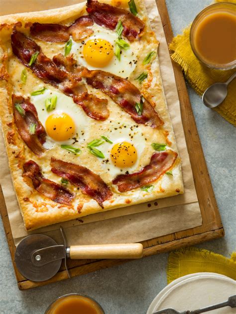 Breakfast Tart Spoon Fork Bacon