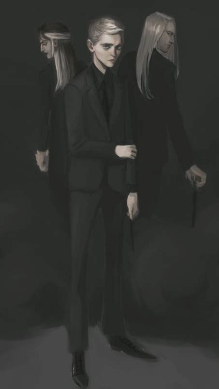 Three People In Black Suits And White Hair