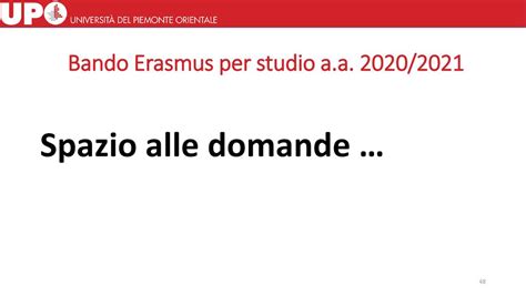 Bando Erasmus Ai Fini Di Studio Ppt Scaricare