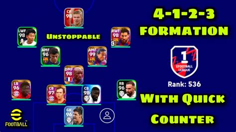 4 1 2 3 Formation With Quick Counter Unstoppable Attacks 🔥 Efootball