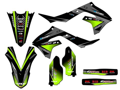 2021 2023 KX 250 X SURGE Black Senge Graphics Base Kit Compatible With