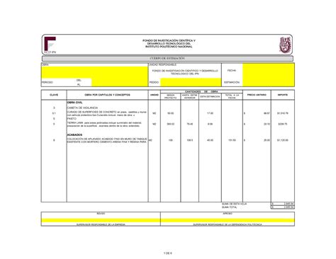 Ejemplo De Estimaciones De Obra Image To U