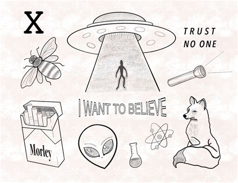 X Files Tattoo Flash Sheet Print Etsy Uk