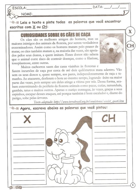 BLOG PROFESSOR ZEZINHO ATIVIDADES DE ORTOGRAFIA X OU CH