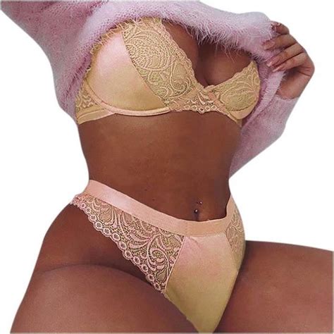 Femmes Mode Dentelle Gilet Creux Maille See Through Push Up Sexy Sous Vêtements Lingerie Kaki