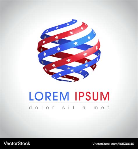 American flag logo Royalty Free Vector Image - VectorStock