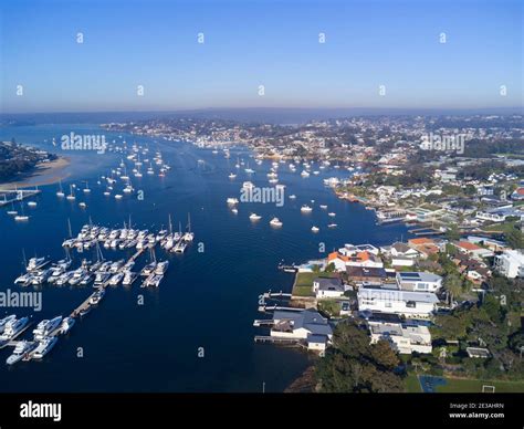 Aerial Of Luxury Waterfront Houses On Port Hacking Burraneer Bay Near