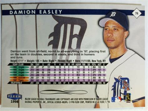 1998 Fleer Tradition 76 Damion Easley For Sale Online EBay