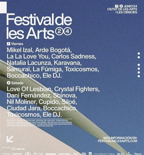 Festival De Les Arts Valencia Horario Actualizado Cartel Y C Mo