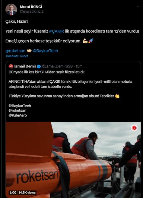 gdh defence on Twitter ROKETSAN Genel Müdürü Murat İkinci ÇAKIR