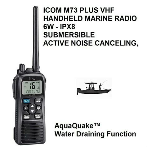 Icom M73 Plus Handheld Vhf 6w Ipx8 Submersible