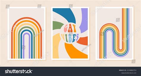 Pride Month Posters Rainbow Gay Vibes Stock Vector Royalty Free Shutterstock