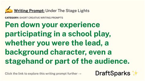 Writing Prompt Under The Stage Lights • Draftsparks