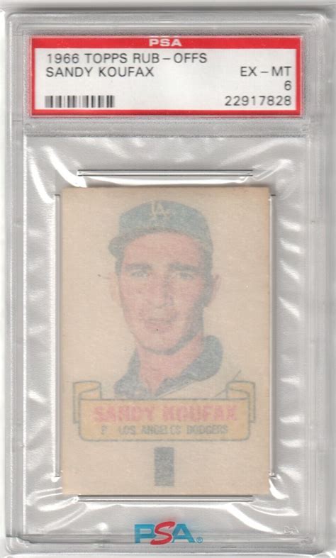 SANDY KOUFAX 1966 Topps Rub Offs PSA 6 EX MT DODGERS EBay