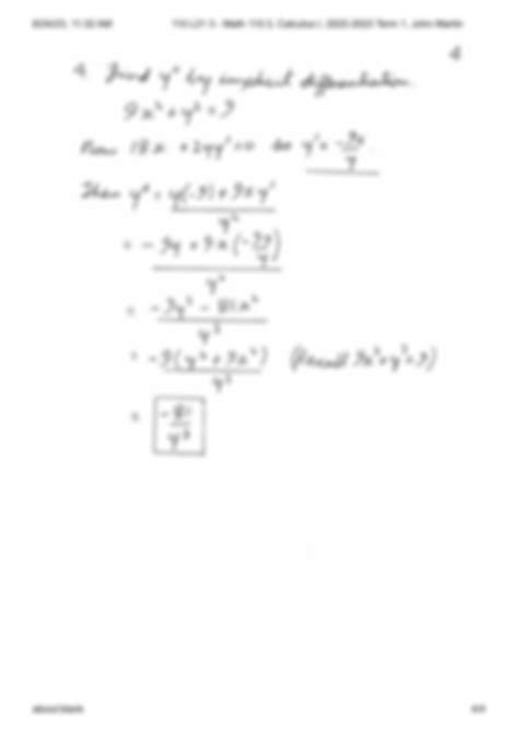 Solution L Math Calculus I Term John Martin