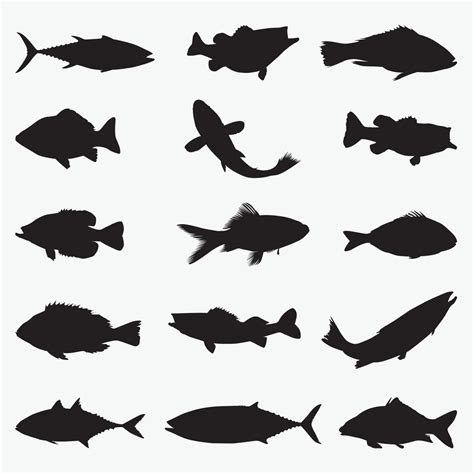 Fish Silhouettes vector design templates set 2159107 Vector Art at Vecteezy