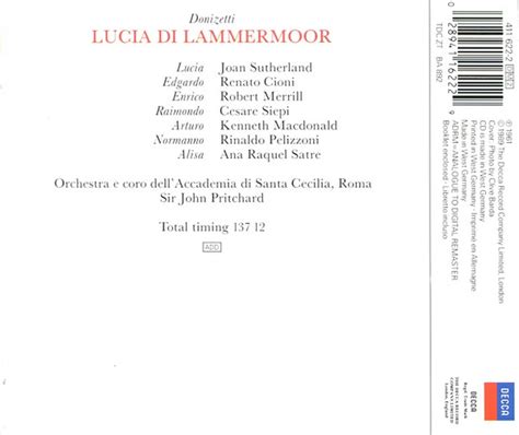 Lucia Di Lammermoor By Gaetano Donizetti John Pritchard Joan