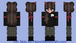 Black and Red Egirl Minecraft Skin