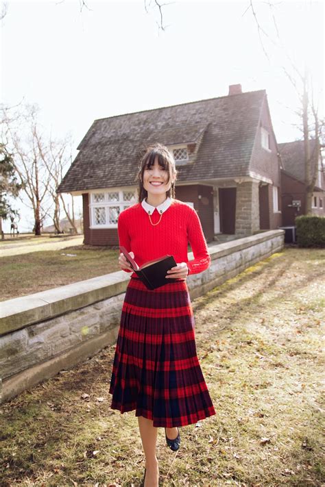 Red Plaid Skirt Carolina Pinglo