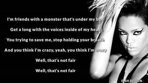 Eminem The Monster Ft Rihanna Lyrics Video Youtube