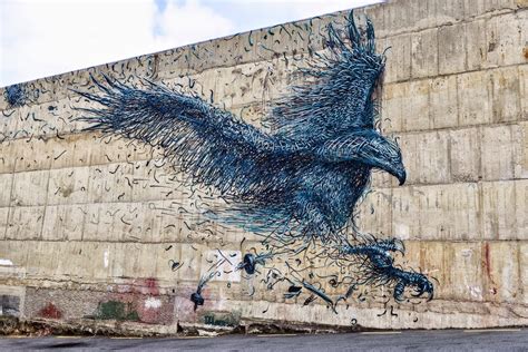 Sociolatte: Haast eagle street art in Dunedin, NZ