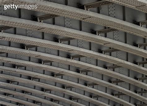 View Of Structure And Beams Under The Curved Steel Bridge