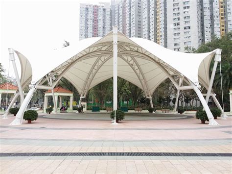 China Garden Park Architectural PTFE Tensile Structure Pavilion