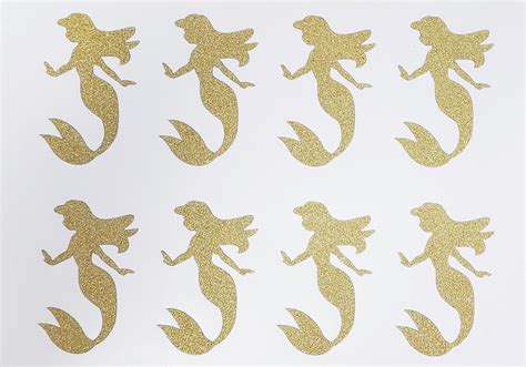 Mermaid Glitter Stickers 2 Inch For Party Supplies Envelopes And Invi Royal Green Market