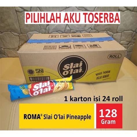 Jual Biskuit Roma Slai Olai Pineapple Roll Slai Olai Nanas Roll 128