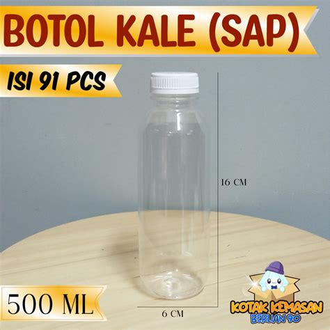 50 Pcs Botol Kale Plastik 500 ML Botol Kale Plastik Cantik Kemasan 500