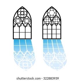 Gothic Windows Vintage Frames Church Stainedglass Stock Vector Royalty