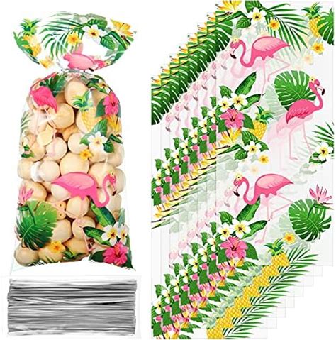 Amazon Geyee Pieces Flamingo Cellophane Treat Bags Pineapple