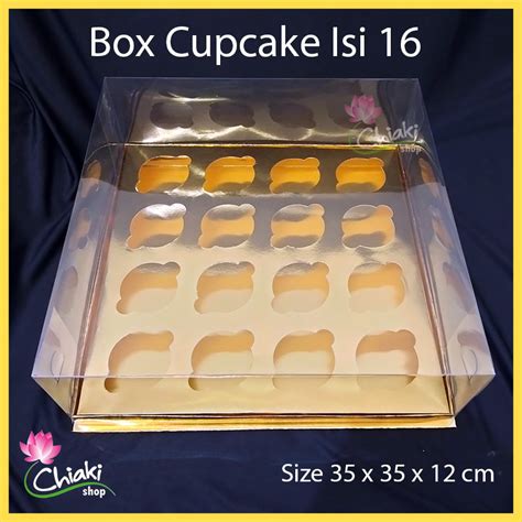 Jual Box Mika Gold Cupcake Isi Uk X X Donat Dus Kue Kardus Emas