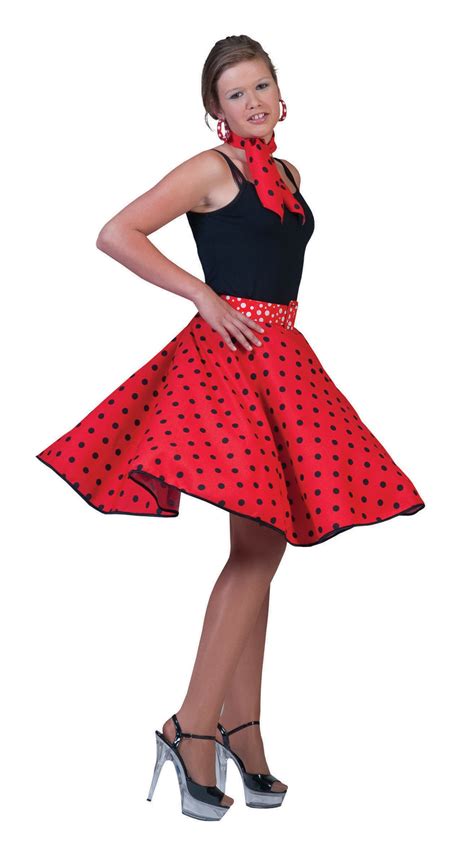 Ladies Rock N Roll Skirt Pink Costume For 50s Fancy Dress Outfit Ebay