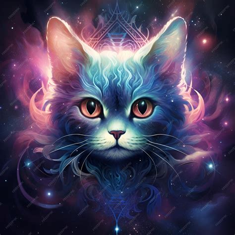 Premium Photo Digital Art Of Cat Or Digital Painting Of Cat