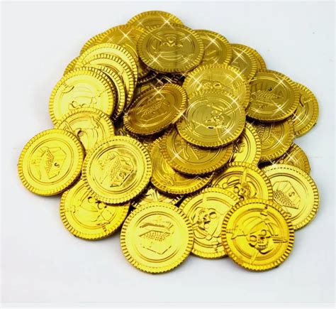 Gold Pirate Coins Plastic Treasure For Christmas Party Favors, Loot Bags, Pinata Filler, 2024 ...