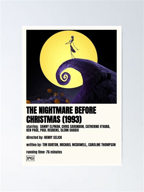 The Nightmare Before Christmas Movie Poster For Sale By Rachel Grace