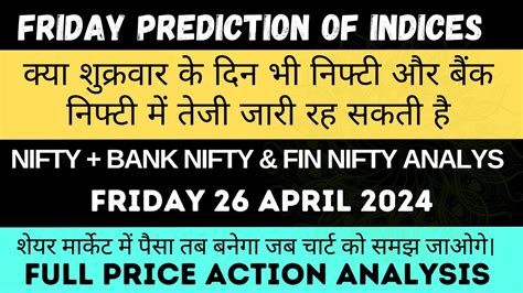 Nifty And Bank Nifty Analysis For Tomorrow 26 April 2024 Friday Market