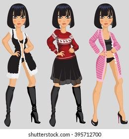 Sexy Girls Erotic Lingerie Wearing Casual Stock Vector Royalty Free 395712700 Shutterstock