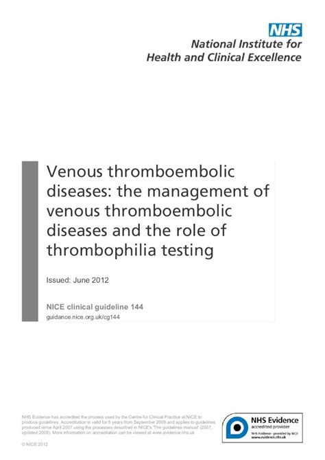 PDF Venous Thromboembolic Diseases The Management Of Venous