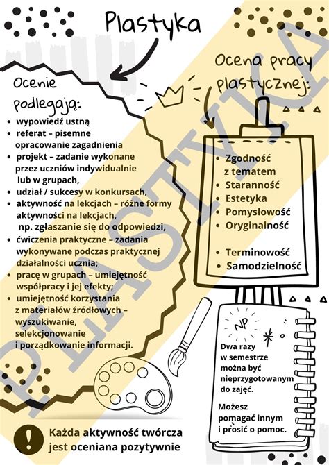 Plastyka oceniane aktywności Złoty nauczyciel