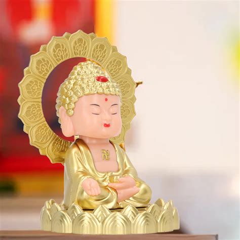 Solar Buddha Statue Automatic Drive Maitreya Statue Multifunction Cute