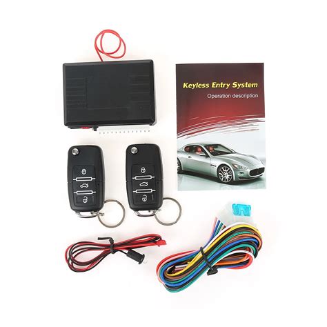 Universal Car Alarm System With Flip Key Remote Control Central Door