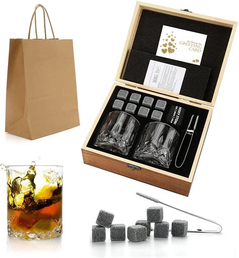 Whiskey Stones And Glasses Set Granite Ice Cube For Whisky Whiski