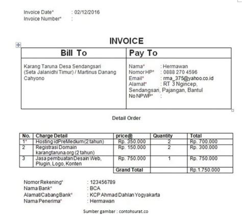 15 Contoh Invoice Pembayaran Jenis Dan Cara Buatnya