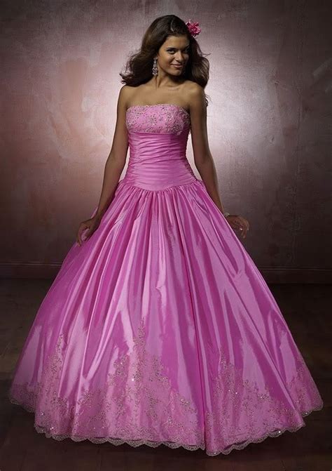 Pink Taffeta Quinceañera Sweet Sixteen Dress Ball Gown Prlog