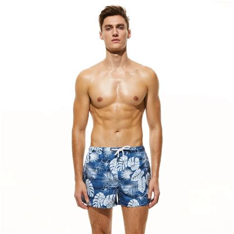 New Seobean Floral Mens Board Shorts Beach Swimsuit Short Male Bermudas