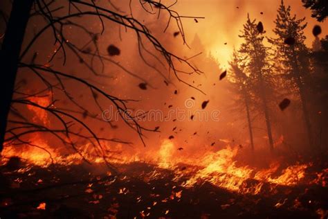 Blazing Inferno The Wrath Of A Forest Fire Stock Image Image Of