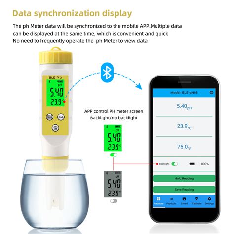 Rcyago Bluetooth Bluetooth Ph Meter Smart Water Quality Tester Ble